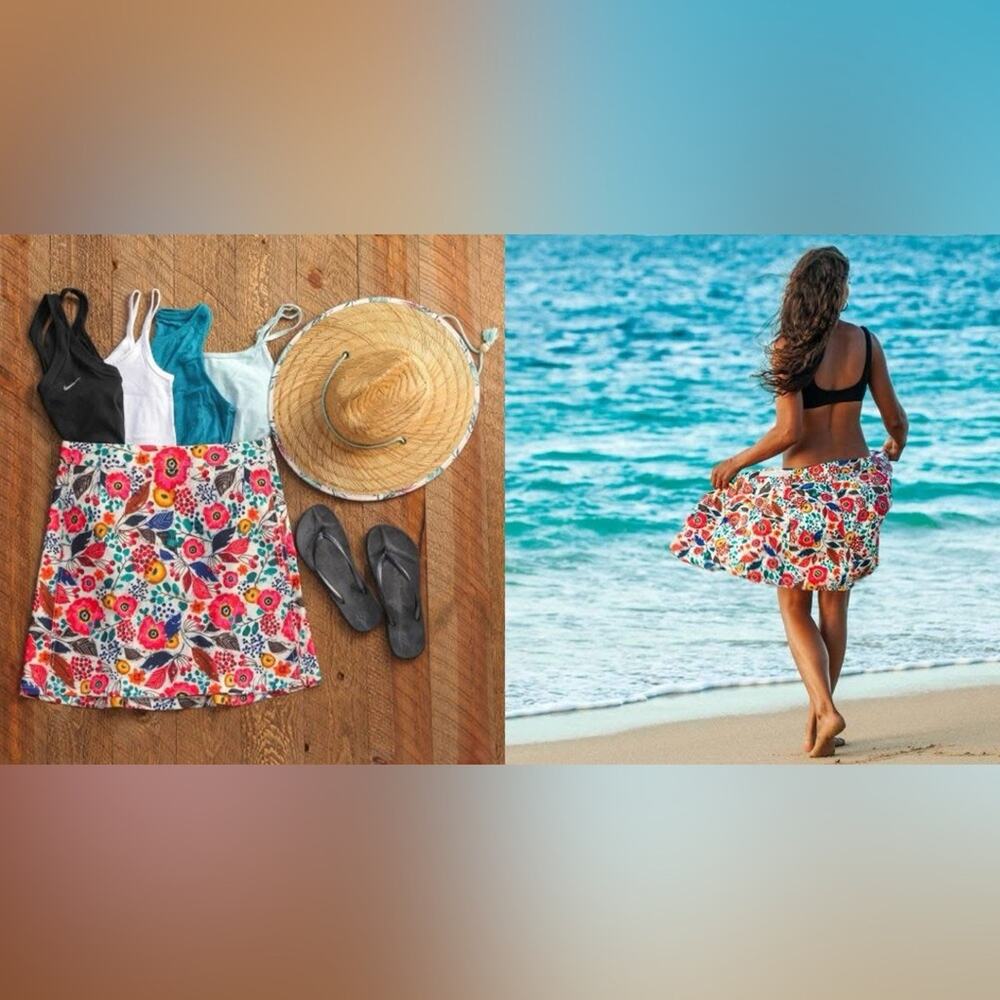 Ripskirt Hawaii Adjustable Wrap Skirt Length 2 Botanical Print Size Large